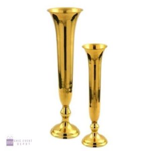 Gold Trumpet Glass 7" dia, 30" height